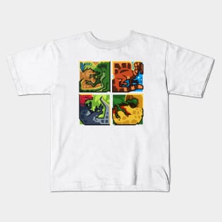 Dinosquares: Theropod Collection Kids T-Shirt